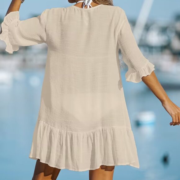 Cupshe Button Front Cover-up Dress - Picture 2 of 3